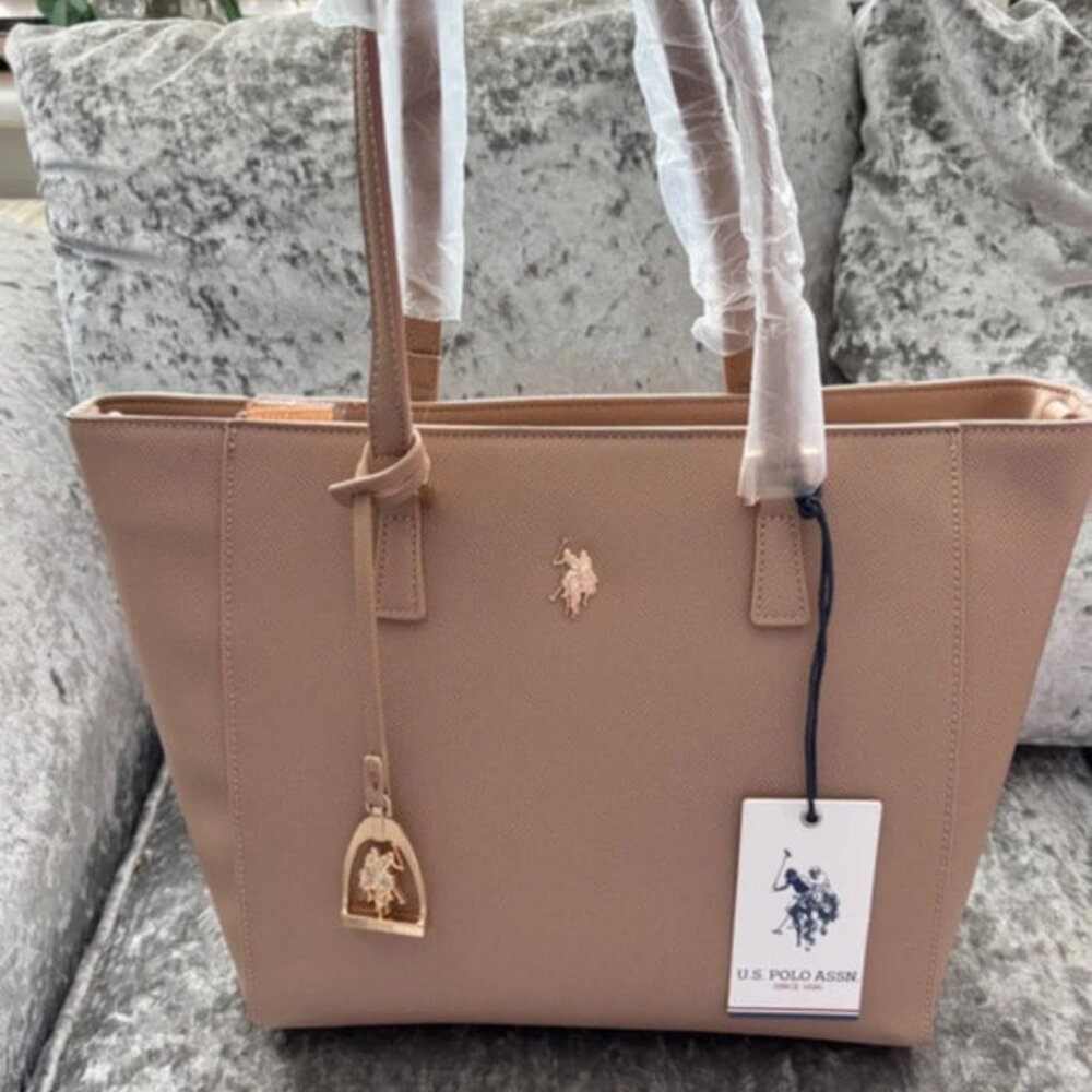 U.S.Polo Assn. Beige Tote Bag